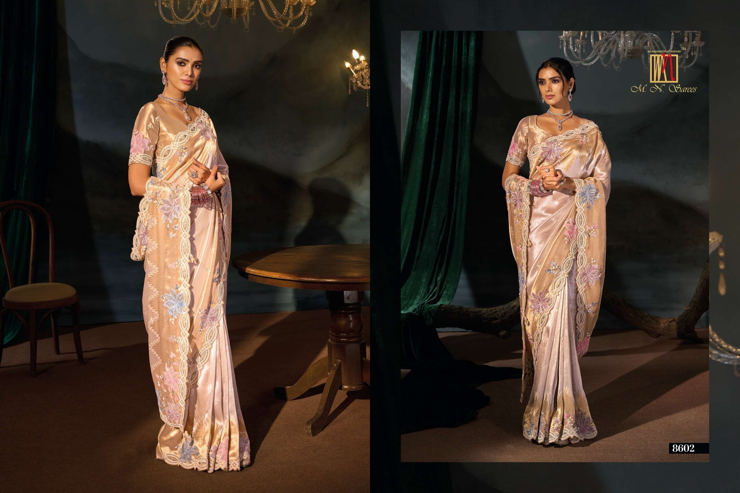 M N 8600 Series 8601 To 8613 the Royal and classic Heritage Collection saree wholesale in surat